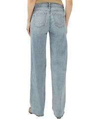 Silver Jeans Co. Women's Elyse Mid Rise Baggy Straight Luxe Stretch