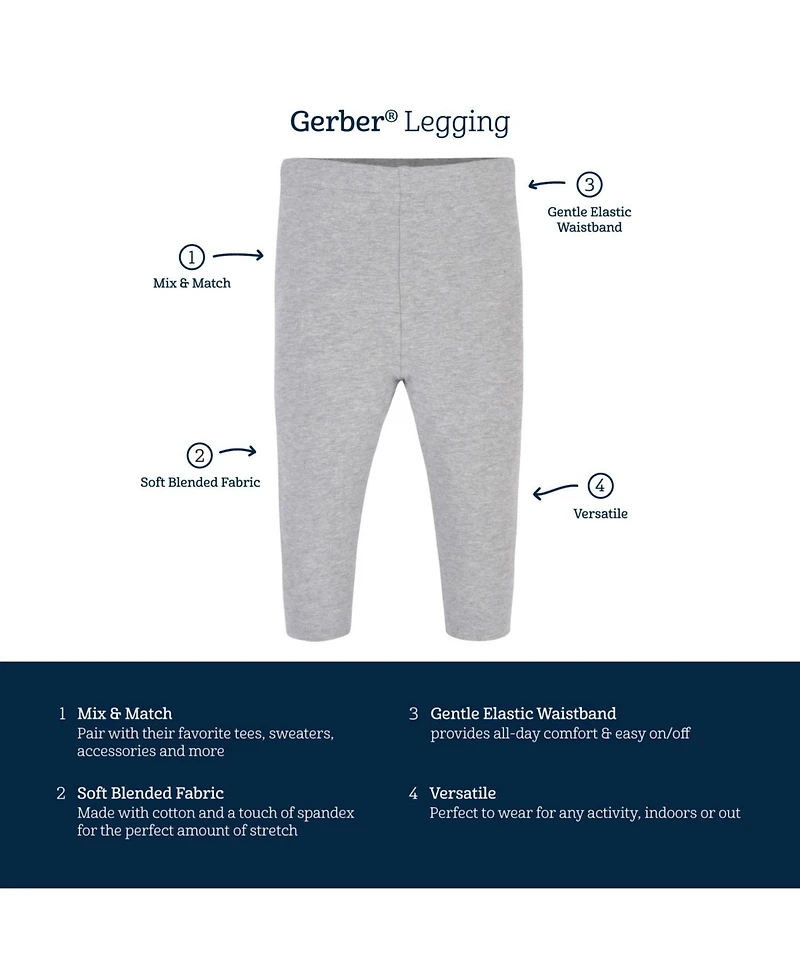 Gerber Toddler Girls 3-Pack Textured Leggings