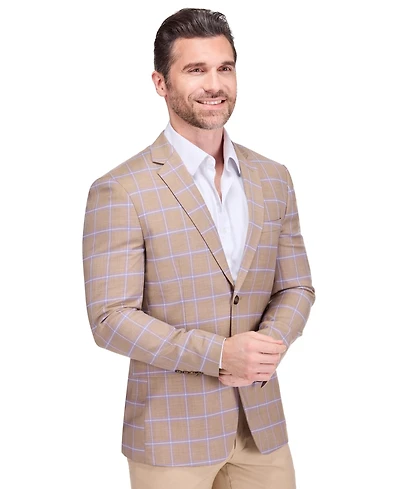 Gino Vitale Men's Plaid Slim Fit Sportcoat Blazer