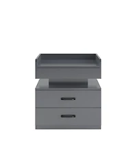 Streamdale Furniture Led Nightstand Drawers and Storage