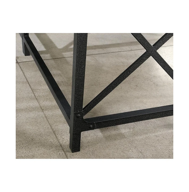 Sauder Foundry Road Desk Return, Carbon Oak finish