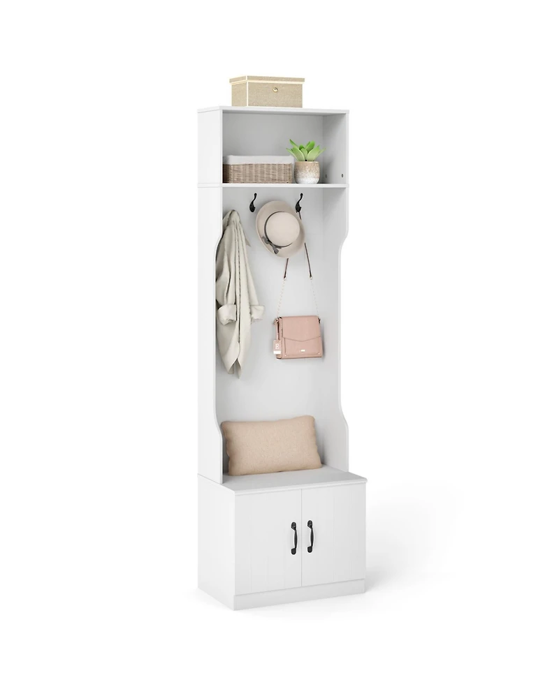 Slickblue Entryway Hall Tree 3-in-1 with Bench and Storage Organizer