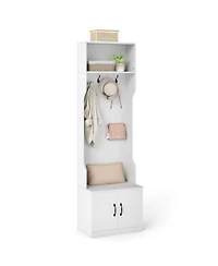 Slickblue Entryway Hall Tree 3-in-1 with Bench and Storage Organizer