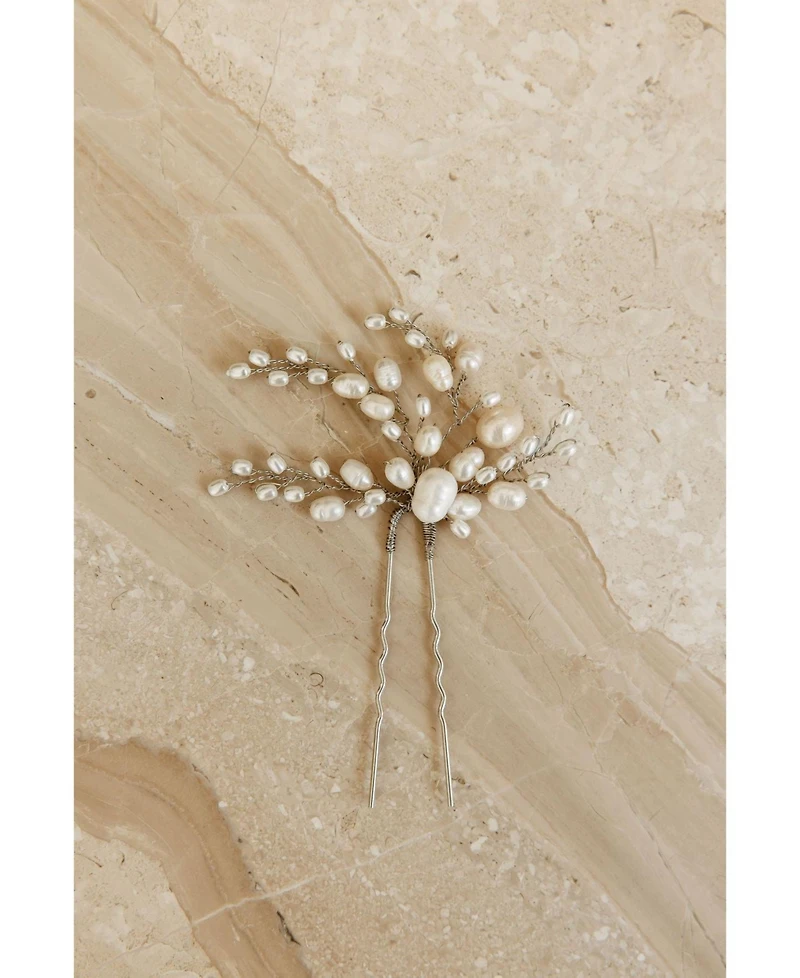 Untamed Petals Womens Poetry Freshwater Pearl Hair Pin