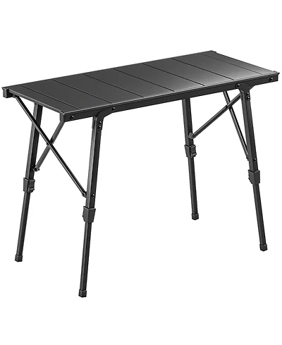 Outsunny Folding Picnic Table Adjustable Height 35" x15.7