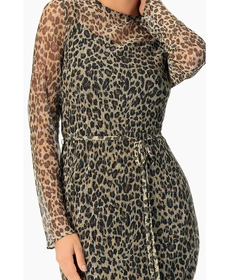 Ivonne Women's Long See-Though Animal Print Dress