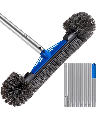 Best Choice Products Pool Brush with 9 ft Aluminum Pole - Heavy-Duty Swimming Pool Wall and Floor Cleaning Set