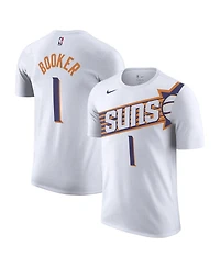 Nike Men's Devin Booker White Phoenix Suns 2023/24 Association Name & Number T-Shirt