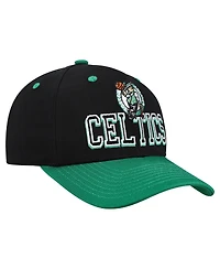 Mitchell & Ness Men's Black/Kelly Green Boston Celtics Backside Script 2-Tone Pro Crown Adjustable Hat