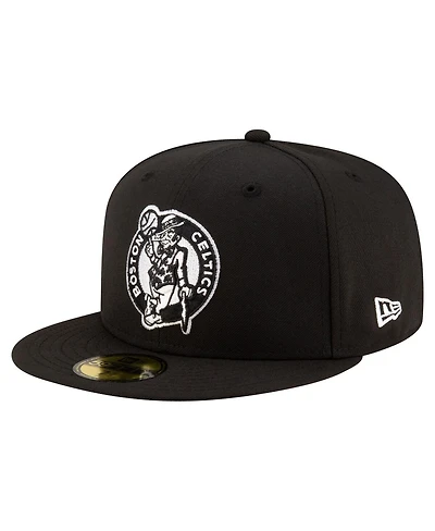 New Era Men's Black Boston Celtics White Logo 59FIFTY Fitted Hat