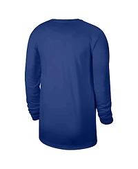 Nike Men's Blue New York Knicks 2025/26 On-Court Flare Dri-fit Practice Long Sleeves Tri-Blend T-Shirt