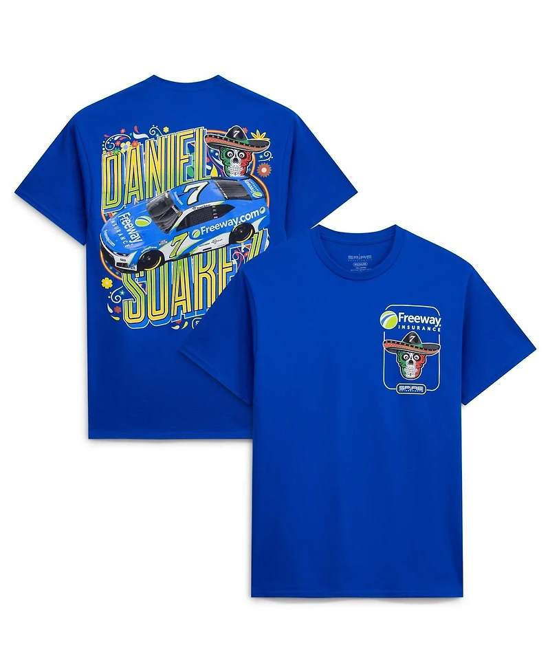 Spire Motorsports Men's Royal Daniel Suarez 7 Freeway Insurance T-Shirt