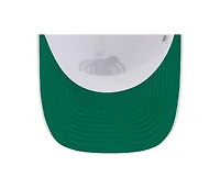 New Era Men's White Boston Celtics Featherweight Team Tape 9FORTY M-Crown A-Frame Adjustable Hat