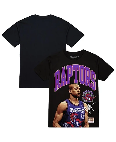 Mitchell & Ness Men's Vince Carter Black Toronto Raptors Hardwood Classics Player Arch T-Shirt