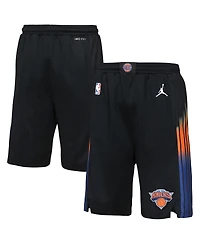 Jordan Big Boys and Girls Black New York Knicks Authentic Statement Edition Swingman Shorts
