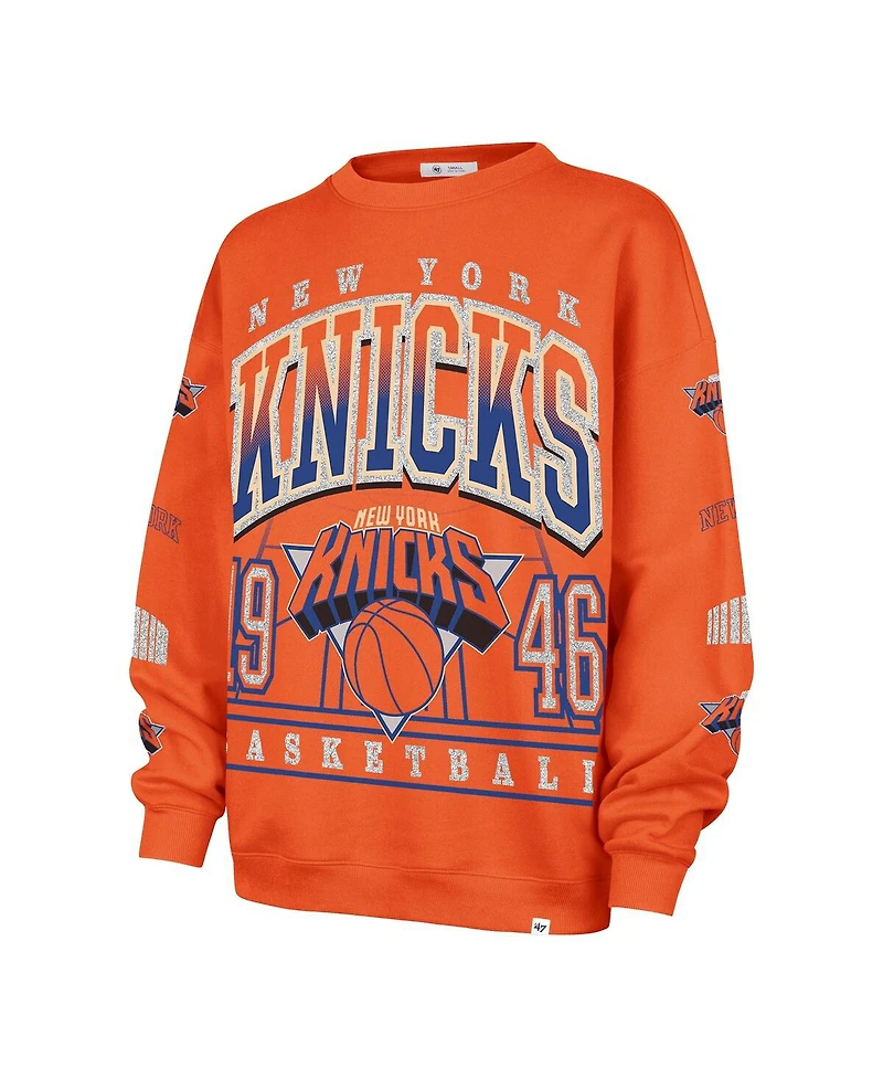 '47 Brand Women's Orange New York Knicks 2025/26 City Edition Go Big Oversized Sweatshirt