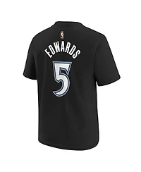 Nike Big Boys and Girls Anthony Edwards Black Minnesota Timberwolves Name & Number T-Shirt - Classic Edition