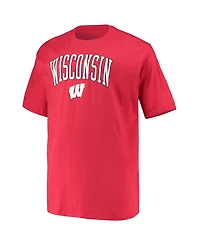 Champion Men's Red Wisconsin Badgers Big & Tall Arch Over Wordmark T-Shirt