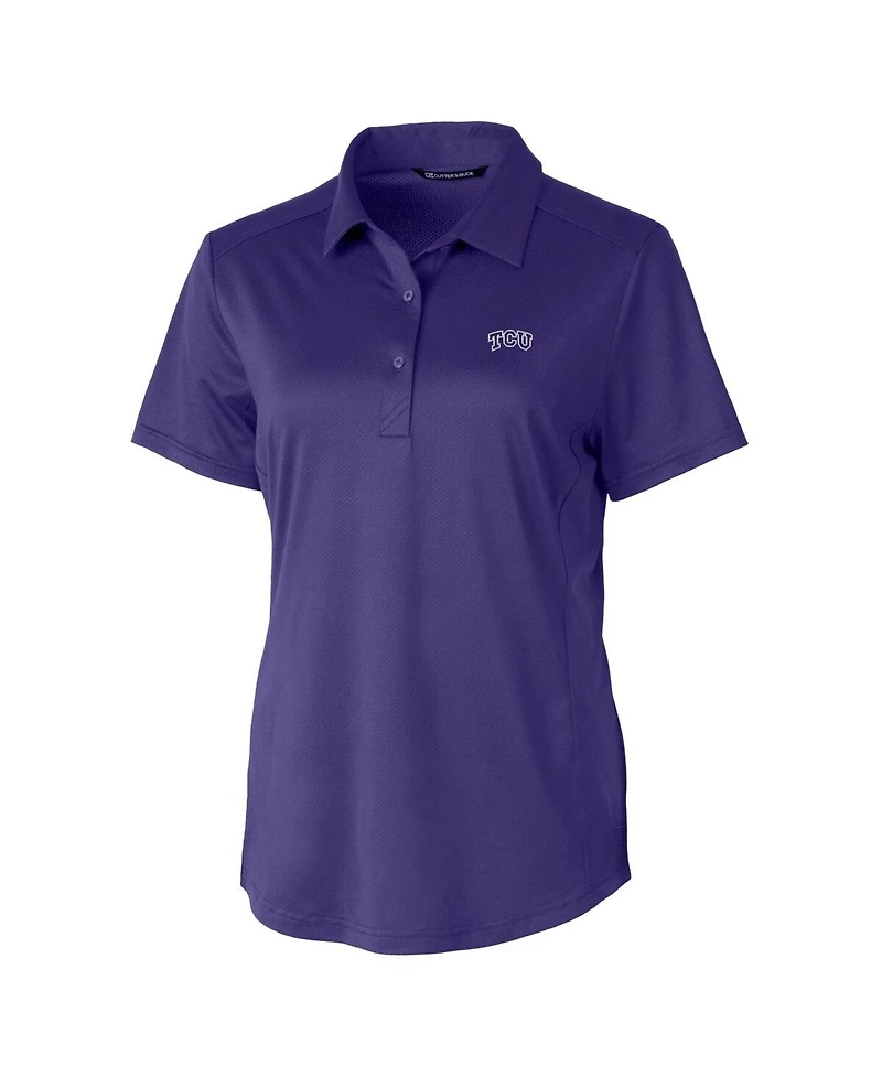 Cutter & Buck Women's Purple Tcu Horned Frogs Prospect Textured Stretch Polo Shirt