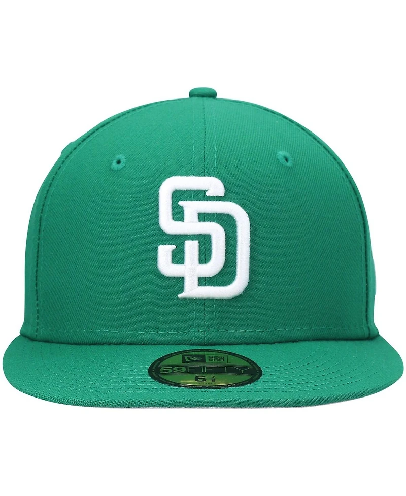 New Era Men's Kelly Green San Diego Padres White Logo 59FIFTY Fitted Hat