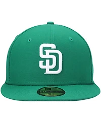 New Era Men's Kelly Green San Diego Padres White Logo 59FIFTY Fitted Hat
