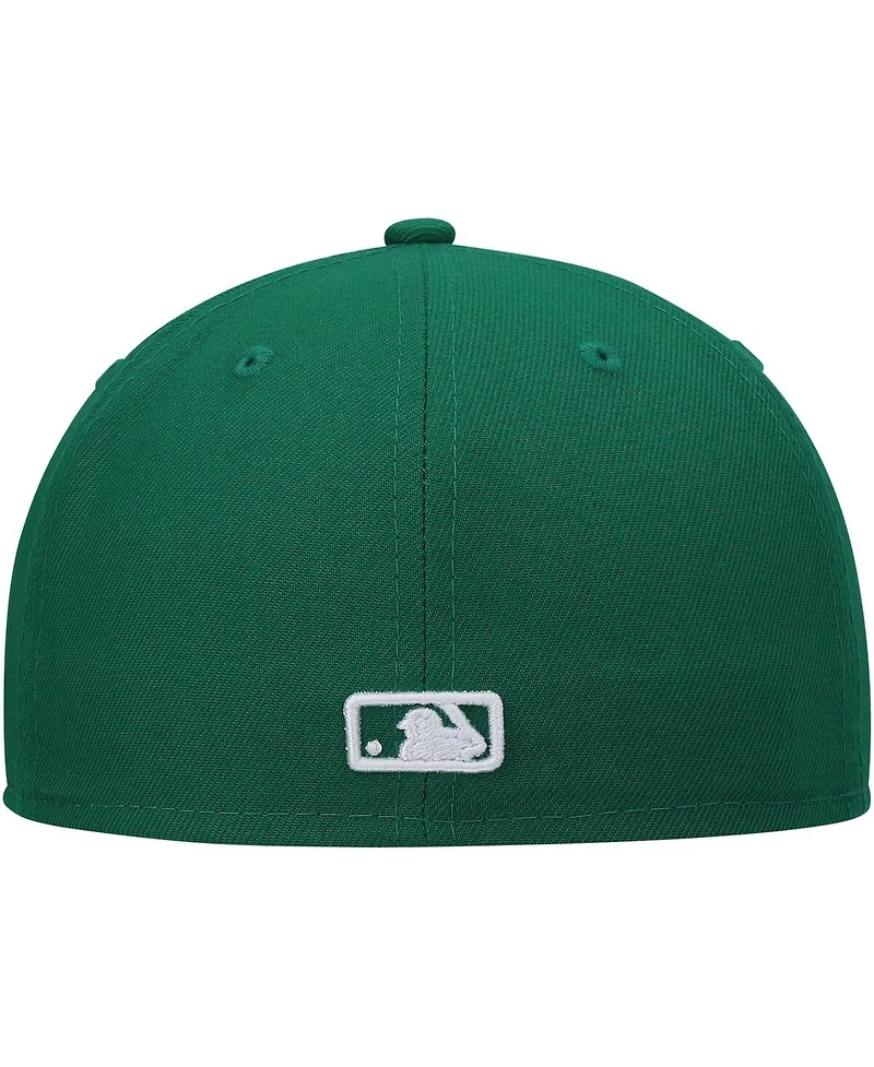 New Era Men's Kelly Green Texas Rangers White Logo 59FIFTY Fitted Hat