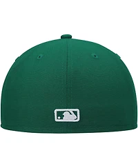 New Era Men's Kelly Green Texas Rangers White Logo 59FIFTY Fitted Hat