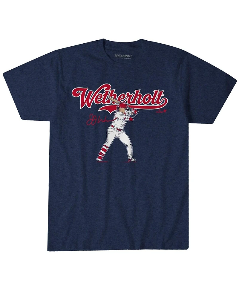 BreakingT Men's and Women's Jj Wetherholt Navy St. Louis Cardinals T-Shirt
