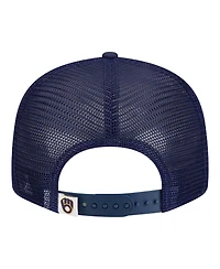 New Era Big Boys and Girls Navy Milwaukee Brewers 9FIFTY Trucker Snapback Hat