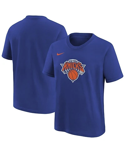 Nike Big Boys and Girls Blue New York Knicks Team Essential Logo T-Shirt