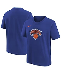 Nike Big Boys and Girls Blue New York Knicks Team Essential Logo T-Shirt