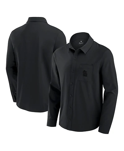 Fanatics Men's Black St. Louis Cardinals Front Office Long Sleeve Button-Up Shirt