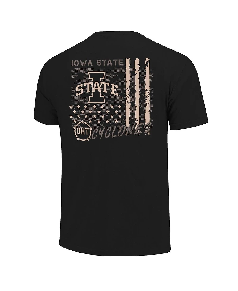 Image One Men's Black Iowa State Cyclones Comfort Colors Oht Camo Overlay T-Shirt
