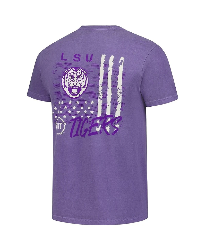 Image One Men's Purple Lsu Tigers Comfort Colors Oht Camo Overlay T-Shirt