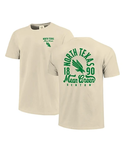 Image One Men's Cream North Texas Mean Green Comfort Colors Mascot Overlay T-Shirt