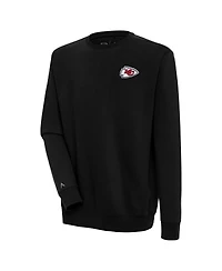 Antigua Men's Black Kansas City Chiefs Victory Pullover Sweatshirt