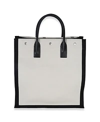 Pre-Owned Saint Laurent Beige Linen North South Rive Gauche Tote
