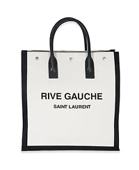 Pre-Owned Saint Laurent Beige Linen North South Rive Gauche Tote