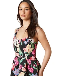 Oasis Women's Occasion Floral Strappy Twill Midi Dress