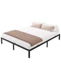 homfan Low Profile Metal Platform Bed Frame with Quiet Slats, Heavy Duty Support, No Box Spring Needed, Easy Assembly