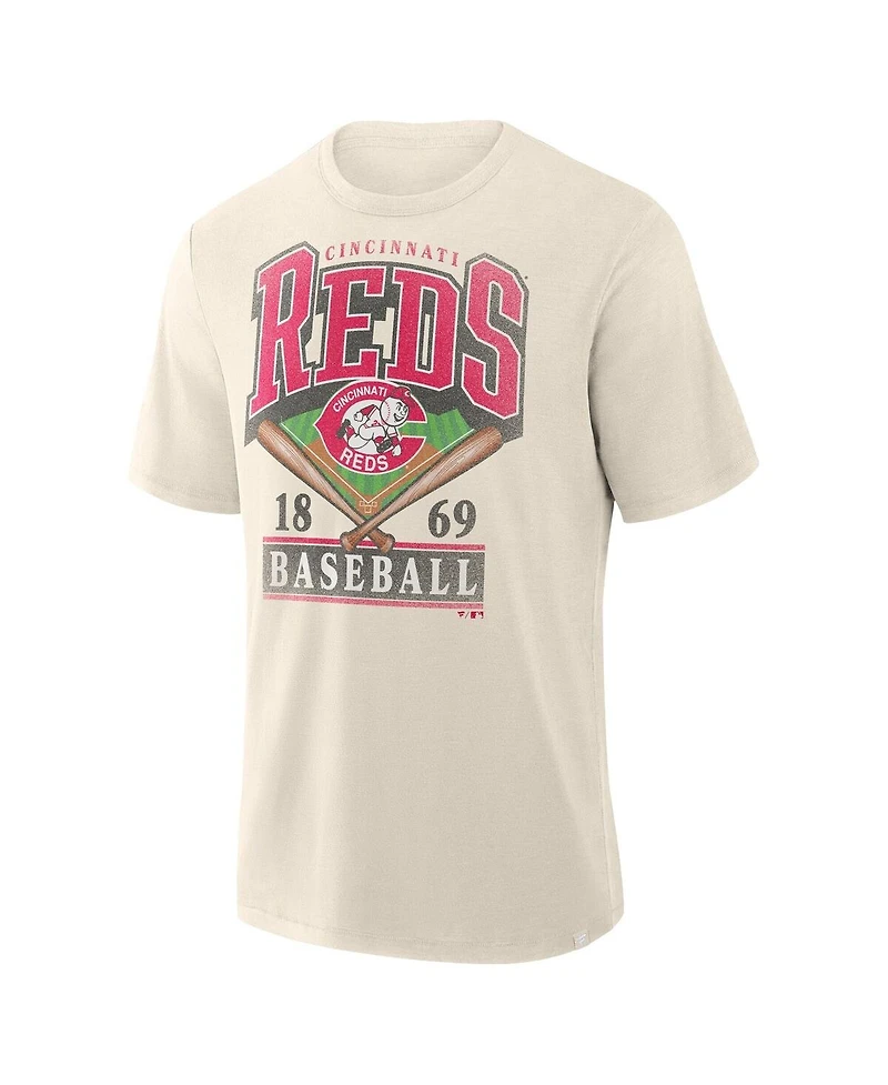 Fanatics Men's Profile Cream Cincinnati Reds Big & Tall Screen Print T-Shirt