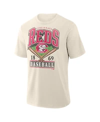 Fanatics Men's Profile Cream Cincinnati Reds Big & Tall Screen Print T-Shirt