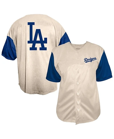 Fanatics Men's Profile Cream Los Angeles Dodgers Big & Tall Full-Button Jersey