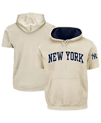 Fanatics Men's Cream/Navy New York Yankees Big & Tall Contrast Short Sleeve Hoodie