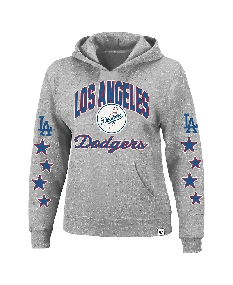 '47 Brand Women's Heather Gray Los Angeles Dodgers Plus Starry Eye Hoodie