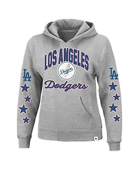'47 Brand Women's Heather Gray Los Angeles Dodgers Plus Starry Eye Hoodie