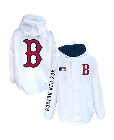 Mitchell & Ness Men's White Boston Red Sox Big Tall Full-Snap Hooded Jacket