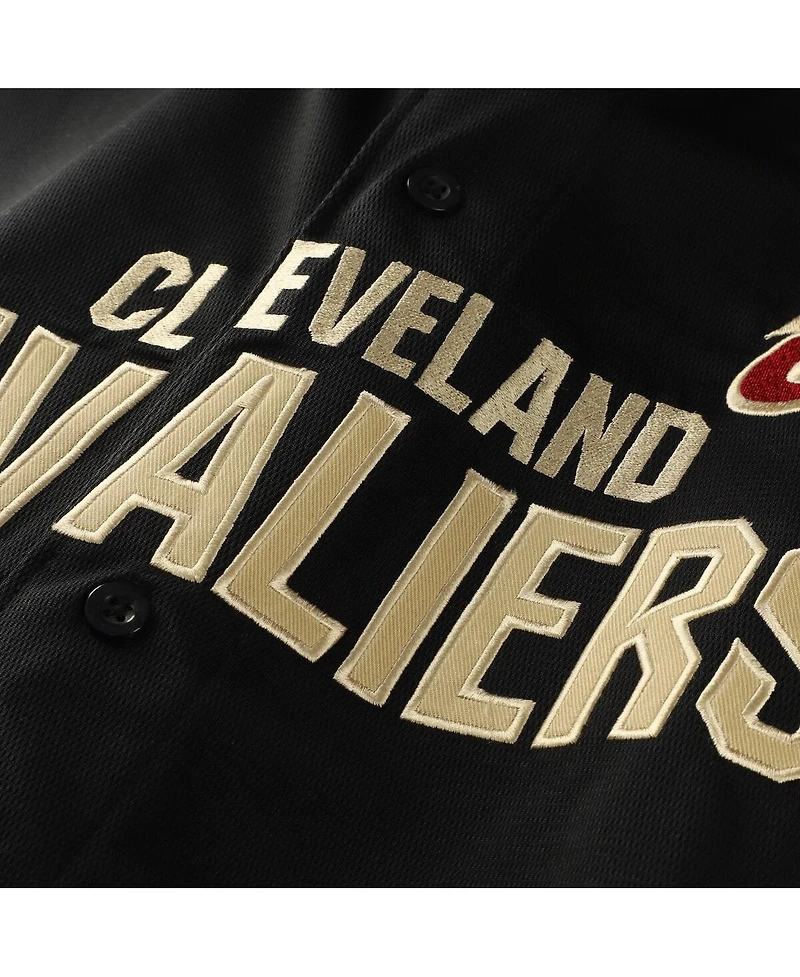Fanatics Men's Black Cleveland Cavaliers Big & Tall Pop Full-Button Jersey