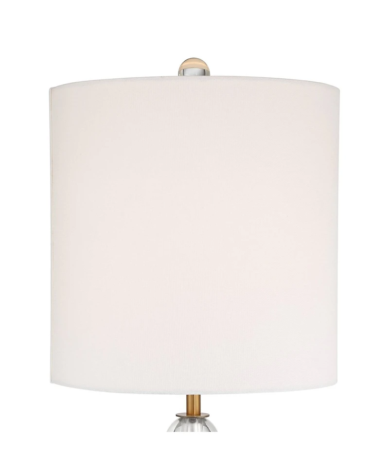 Vienna Full Spectrum Halston Modern Buffet Table Lamp with Round Riser 33.5 Inches Tall Drum Shade for Bedroom Living Room Bedside Office