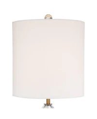 Vienna Full Spectrum Halston Modern Buffet Table Lamp with Round Riser 33.5 Inches Tall Drum Shade for Bedroom Living Room Bedside Office